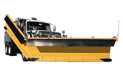 Truckmaxx plow from Metal Ples on a large truck ready to clear Alaskan highways
